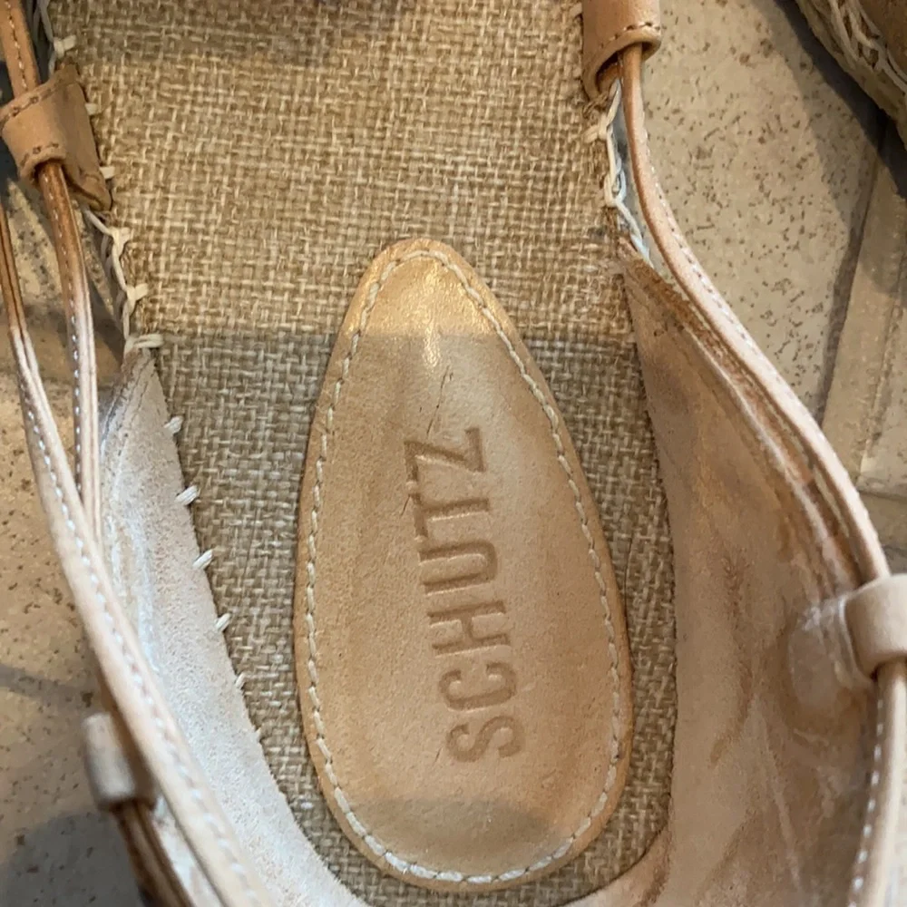 Schutz Brie lace up tassel Pom Pom flats size 9 - Picture 7 of 7
